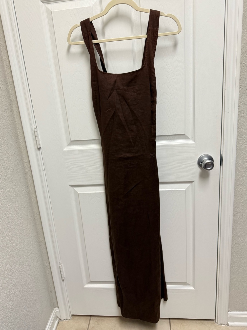 Vintage Ann Taylor Brown Linen Maxi Dress